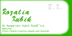 rozalia kubik business card